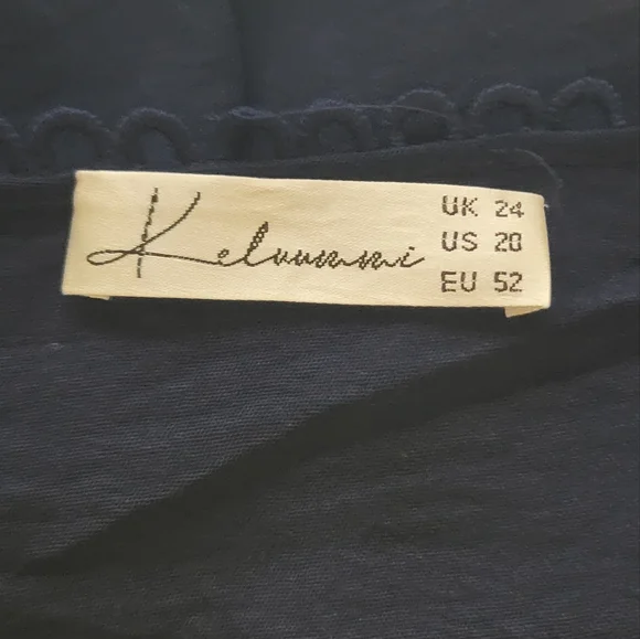 Navy V-Neck Flutter Sleeve Dress - Picture 7 of 10